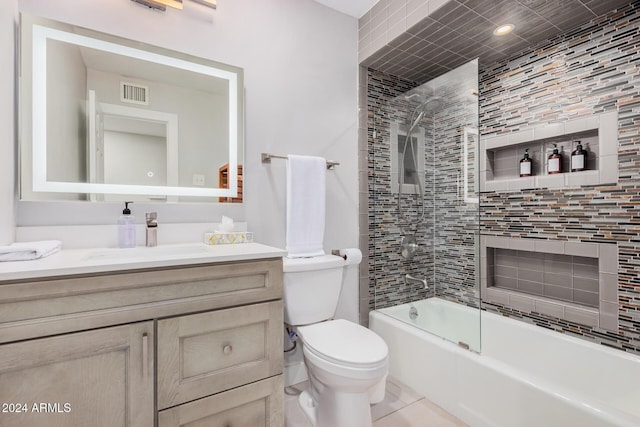8301 E Crestwood Way, Scottsdale, AZ 85250 - full bathroom with vanity, toilet, and washtub / shower combination