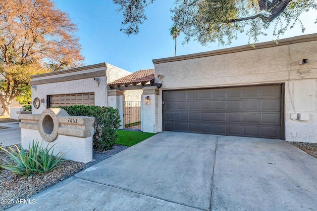 view of front of house with a garage