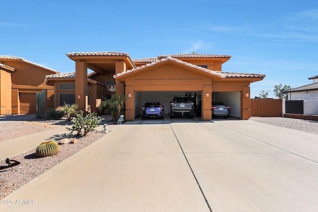 view of front of house with a garage