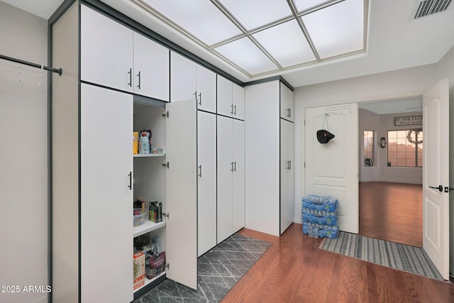 interior space featuring dark wood-type flooring