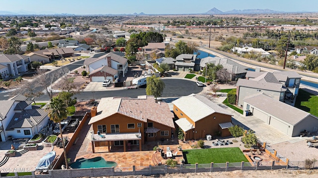 bird's eye view featuring a mountain view