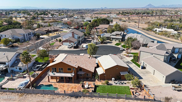 aerial view with a mountain view