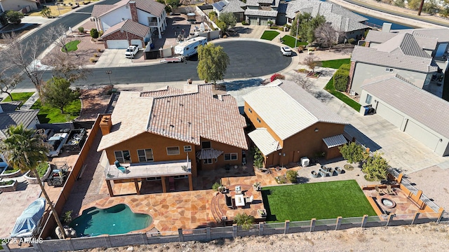 aerial view featuring a residential view