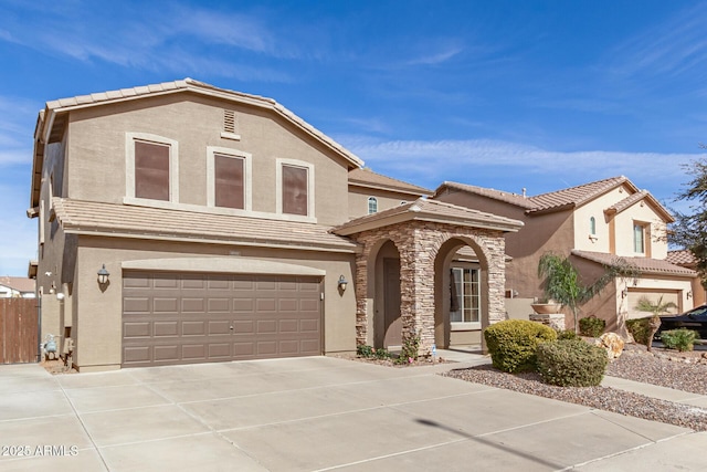 view of front facade with a garage