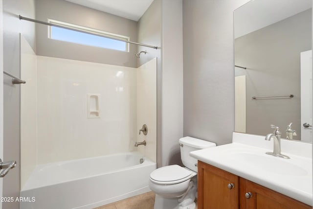 21532 N 262nd Ln, Buckeye, AZ 85396 - full bathroom featuring toilet, vanity, shower / tub combination, and tile patterned flooring