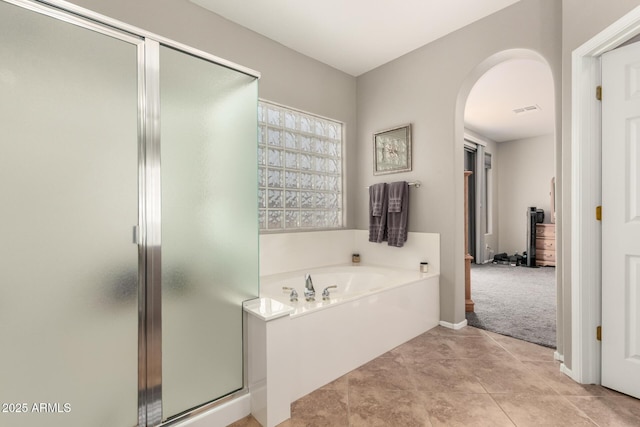 17005 S Coleman St, Phoenix, AZ 85045 - full bath with a bath, visible vents, a stall shower, and tile patterned flooring