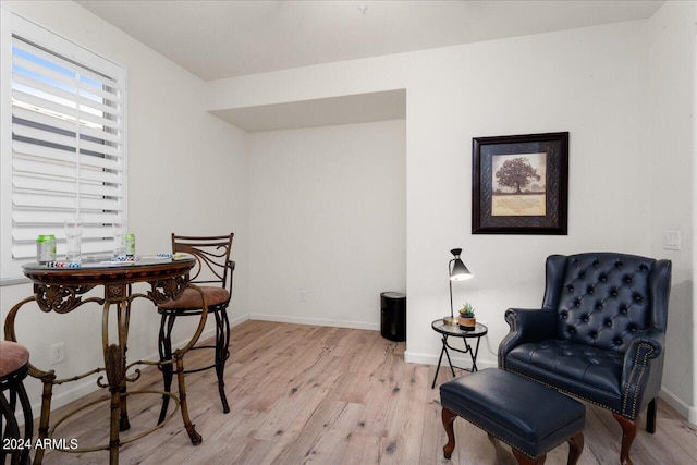 dining space featuring light hardwood / wood-style floors