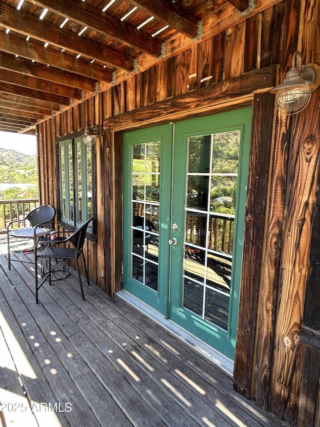 deck featuring french doors