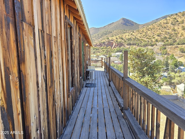 deck featuring a mountain view