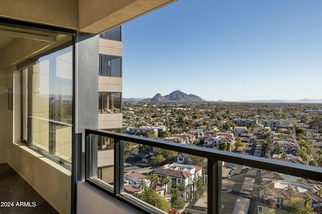 balcony with a mountain view