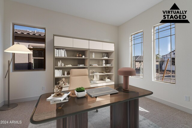 office featuring carpet flooring and baseboards