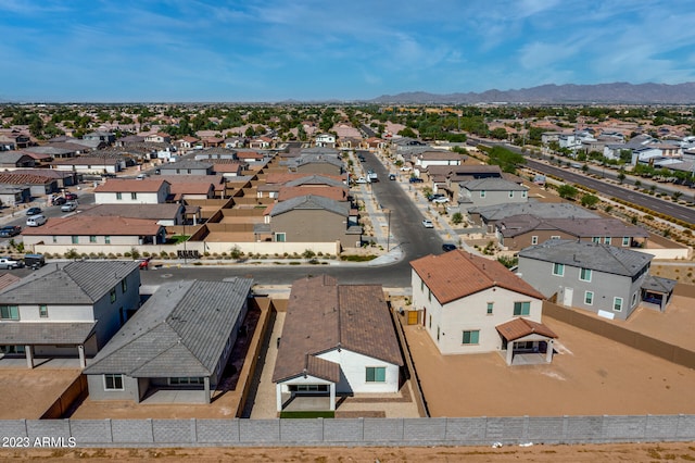 aerial view featuring a mountain view