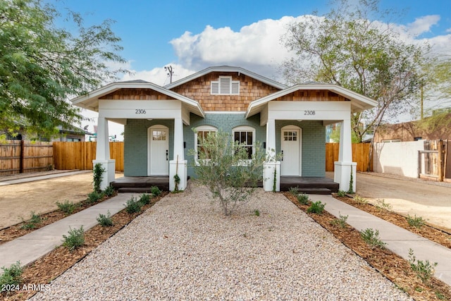 view of front of home with a porch