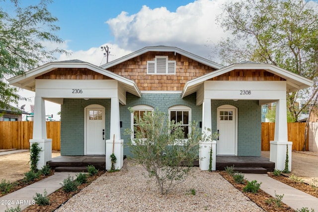 view of front of property with a porch