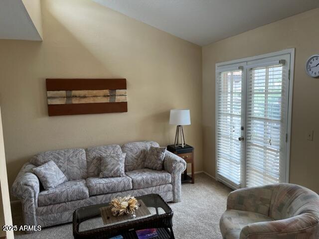 living room with carpet floors