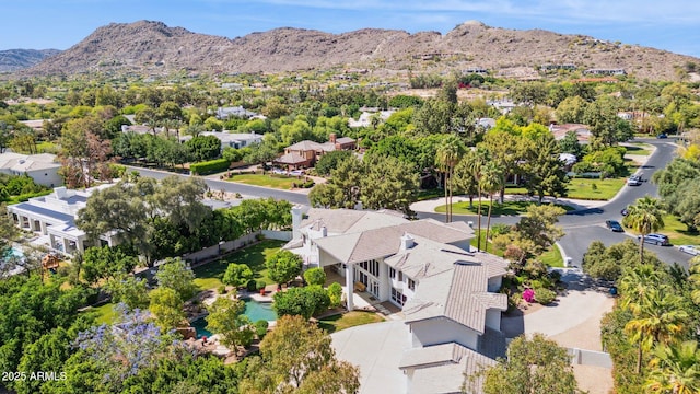 6467 E Sierra Vista Dr, Paradise Valley, AZ 85253 - aerial view featuring a residential view and a mountain view