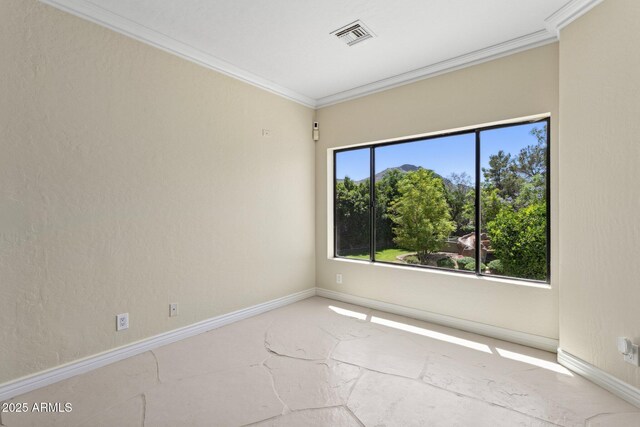 6467 E Sierra Vista Dr, Paradise Valley, AZ 85253 - empty room with baseboards, visible vents, and ornamental molding