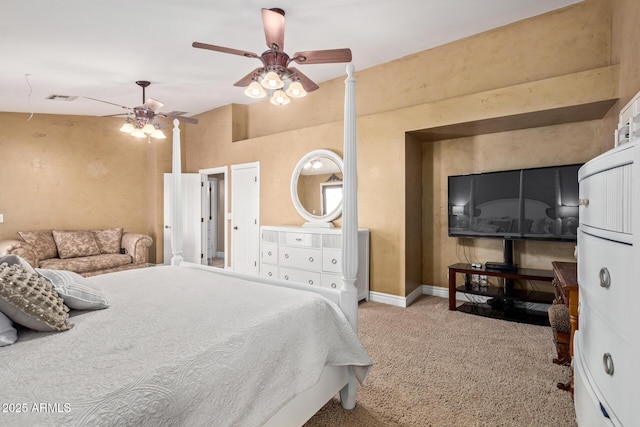 3203 E Ellis St, Mesa, AZ 85213 - carpeted bedroom with a ceiling fan and visible vents
