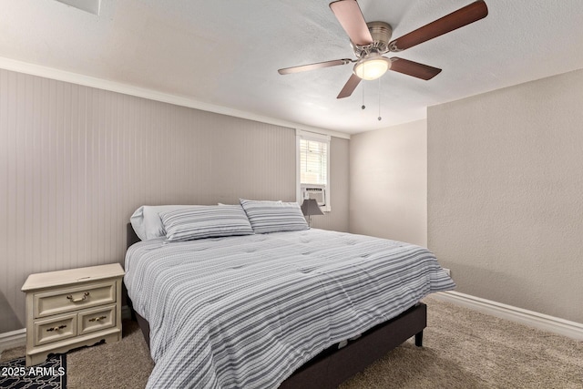 3203 E Ellis St, Mesa, AZ 85213 - bedroom featuring a ceiling fan, baseboards, carpet, and cooling unit