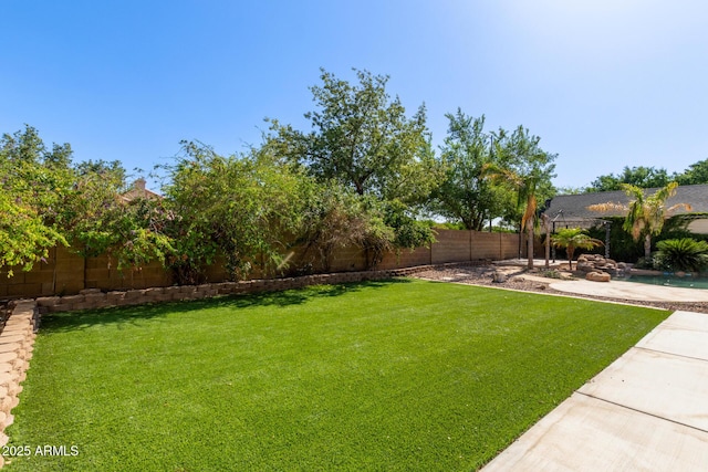 3203 E Ellis St, Mesa, AZ 85213 - view of yard featuring a fenced backyard and a patio area