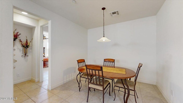 view of tiled dining room