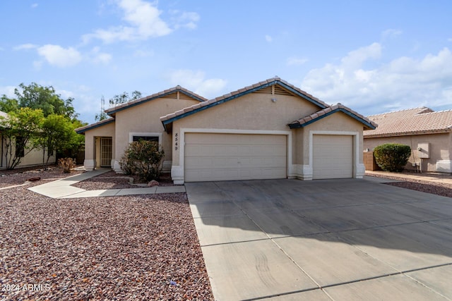 view of front of house with a garage