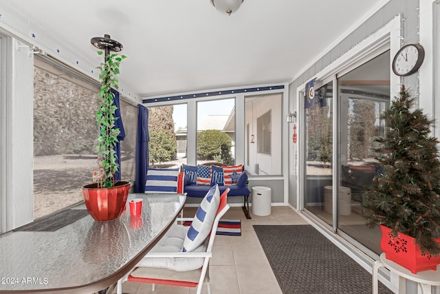 view of tiled dining space