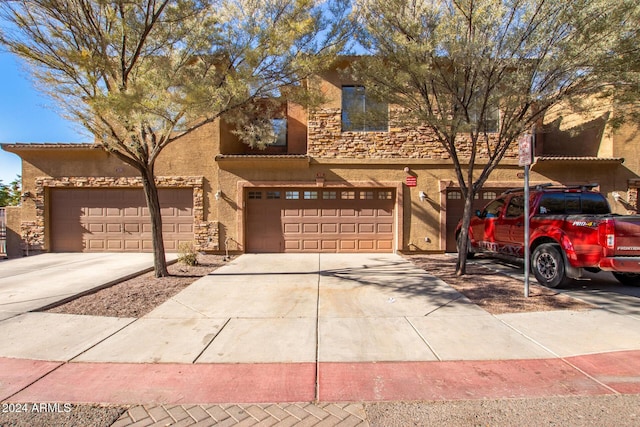 view of front of house with a garage