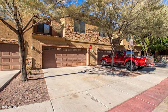 view of front facade with a garage