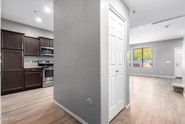 hallway featuring light hardwood / wood-style floors