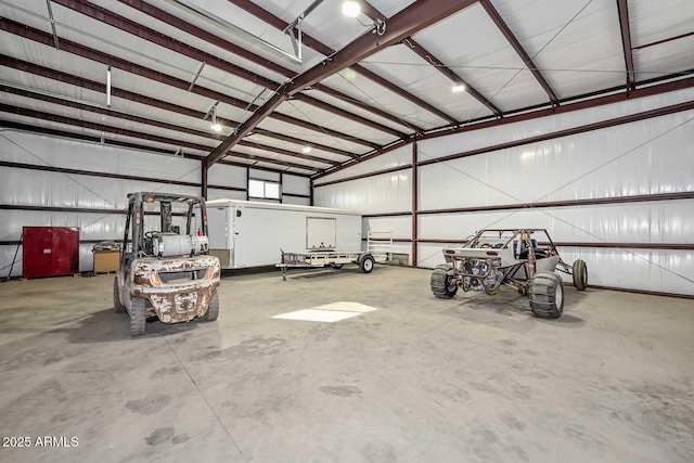 garage featuring metal wall