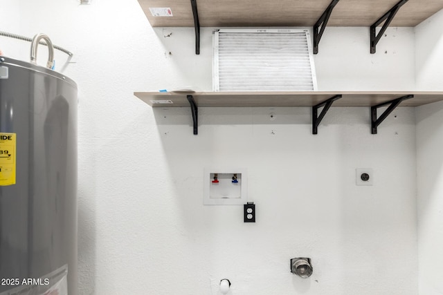 2109 E Gelding Dr, Phoenix, AZ 85022 - washroom featuring water heater, hookup for a washing machine, and hookup for an electric dryer