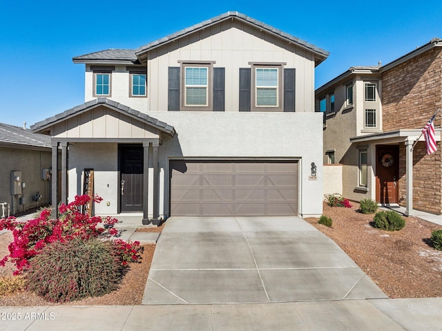 view of front facade with a garage