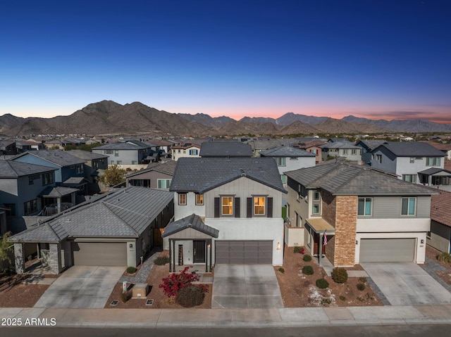 view of front of house featuring a mountain view