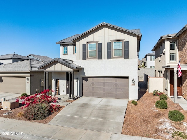 view of front of house featuring a garage