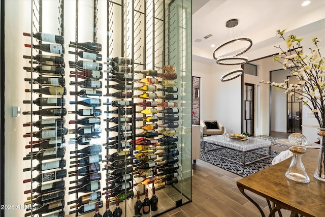 26690 N 119th St, Scottsdale, AZ 85262 - wine cellar featuring visible vents, wood finish floors, and recessed lighting