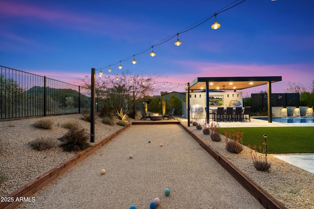 26690 N 119th St, Scottsdale, AZ 85262 - view of property's community with a swimming pool, a fenced backyard, outdoor dry bar, and a patio area