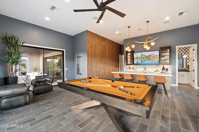 26690 N 119th St, Scottsdale, AZ 85262 - rec room with visible vents, billiards, and ceiling fan