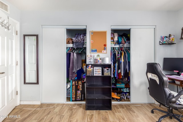 office space featuring wood-type flooring