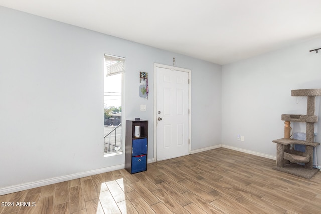 entryway with light wood-type flooring