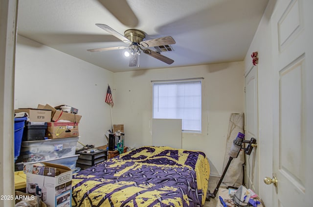 bedroom featuring a ceiling fan