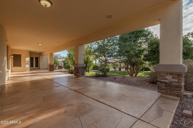 view of patio / terrace featuring french doors