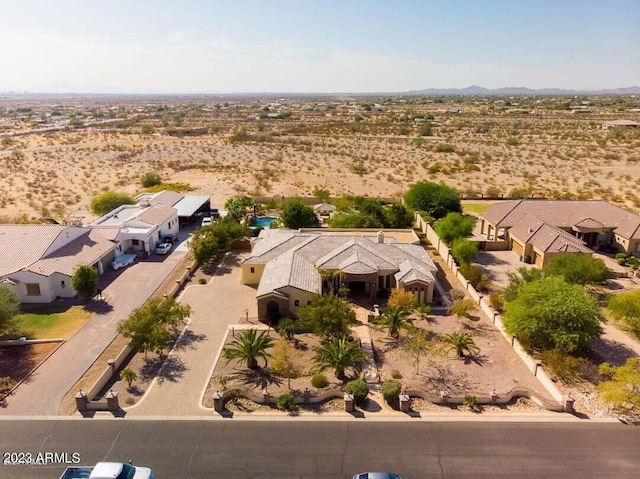 aerial view with a desert view