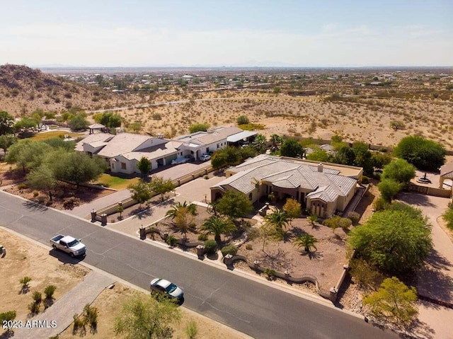 bird's eye view with view of desert