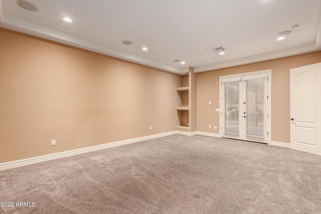 interior space with baseboards, visible vents, and recessed lighting