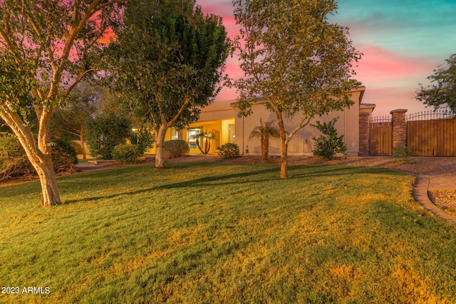 view of yard with a gate and fence