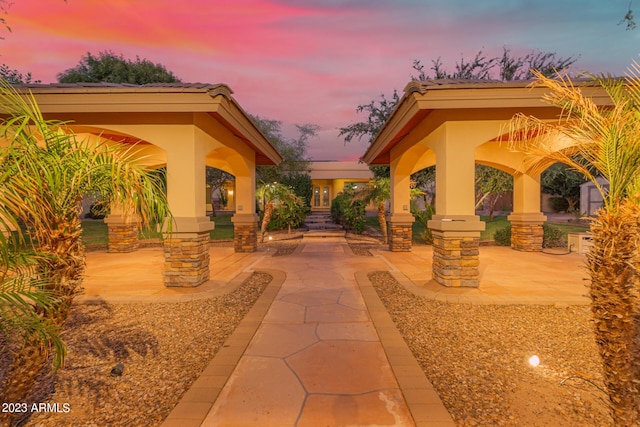 exterior space featuring a gazebo