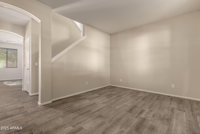 empty room featuring hardwood / wood-style floors