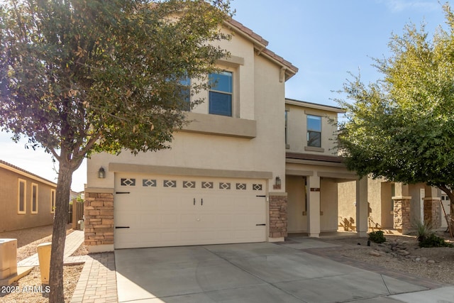 view of front of home with a garage