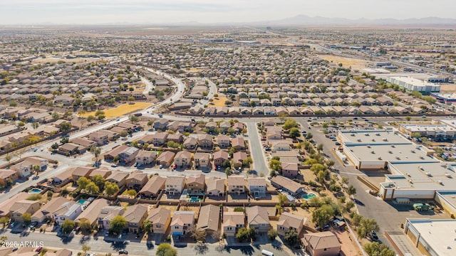 drone / aerial view with a mountain view